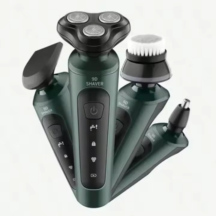 Afeitadora Eléctrica 9D Para Hombres Recargable Impermeable Recortadora De Afeitar Rotatorio Uso Seco Y Húmedo Con Batería Recargable - 1
