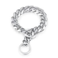 Collar para perro, eslabón cubano de 15 mm de ancho, plateado para perros, cadena antideslizante de entrenamiento para mascotas de metal de acero inoxidable suave y fuerte - details 12
