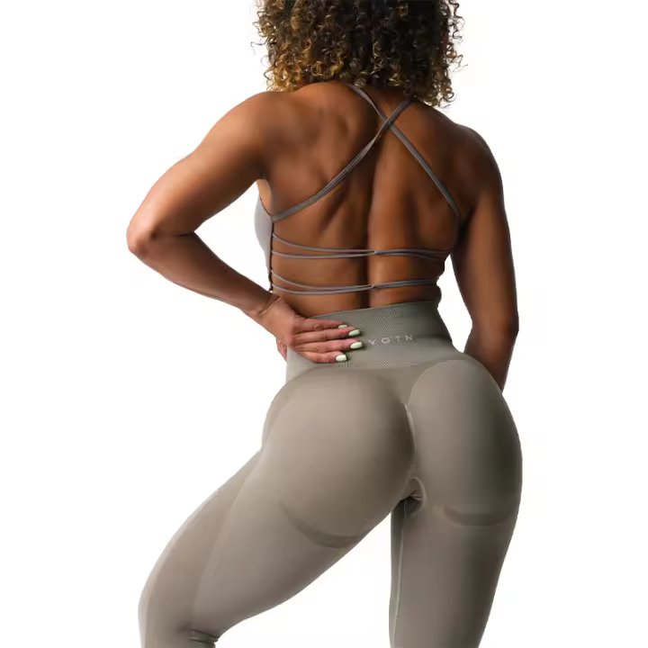 NVG Seamless Spandex Contour 2.0 Leggings de gimnasio para mujer suaves para entrenamiento Fiess pantalones de yoga de cintura alta - 1