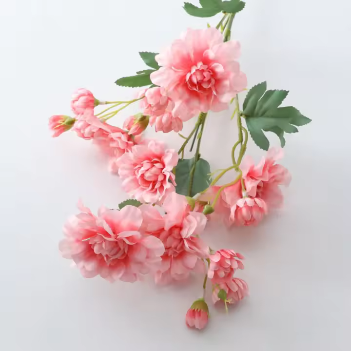Flor de peonía Artificial de 63cm, 5 tenedores de plástico, rama de flor de peonía de seda, flor falsa hecha a mano elegante, decoración para el hogar y el jardín - 1
