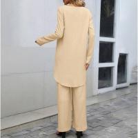 Conjunto de dos piezas de pantalones anchos de pierna larga de manga larga irregular de talla grande cruzados casuales de moda para mujer nueva - details 5