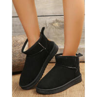 Botas de nieve de lana de oveja auténtica para hombres y mujeres, zapatos cálidos con plataforma Bo Cut, botas cortas de cuero para invierno, nuevas en 2023 - details 5