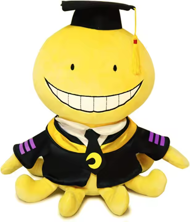 Muñeco de peluche de personaje de aula, muñeco de peluche divertido de dibujos animados amarillos, colección de almohadas - 1