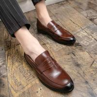 2025 Zapatos de vestir informales formales de negocios minimalistas de estilo británico para hombres Oxfords de cuero con punta afilada y versátiles suaves - details 7