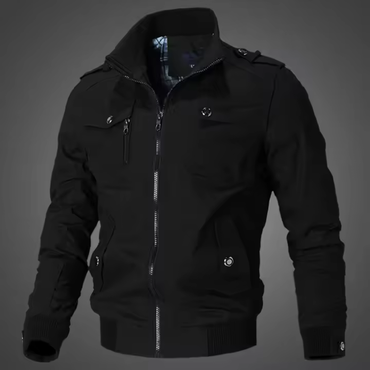 Chaqueta Bombardero para Hombres 2023 Primavera Otoño Nueva Moda Casual Abrigo Delgado con Cierre de Cremallera Material de Algodón Forro de Poliéster Estilo Militar - 1