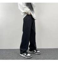 Pantalones vaqueros negros de pierna ancha para hombre, pantalones sueltos de pierna recta, marca de moda, pantalones largos de nueve puntos - details 6
