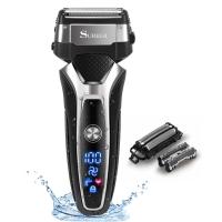 Afeitadora eléctrica recargable en seco y húmedo para hombres, recortadora de barba, maquinilla de afeitar para el cuidado facial - details 0