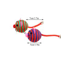 Juguete de nailon a rayas para gato, bola redonda de ratón con campana, juguete interactivo para masticar, productos para mascotas - details 6