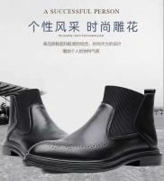 Botas Chelsea de cuero de ante premium para hombre, tobillo de moda de diseñador italiano, 2021 - details 1