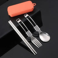 Cuchara de Vendaje de Acero Inoxidable 304 Creativa Utensilios de Comedor Portátil para Exteriores Cuchara Plegable de Viaje Gear de Camping - details 1