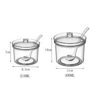 Cuchara y tapa para condimentos, tarro acrílico transparente a prueba de goteo, recipiente para condimentos visible, mesa de comedor - details 1
