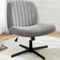 Silla de Oficina Moderna Ajustable Estilo Cruzado de Piernas Ancha sin Brazos - details 1