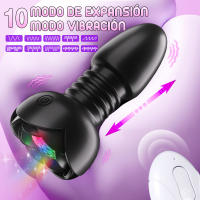 Vibrador Telescópico Enchufe Anal Vibrante con Mando a Distancia Masajeador Prostatea - details 1