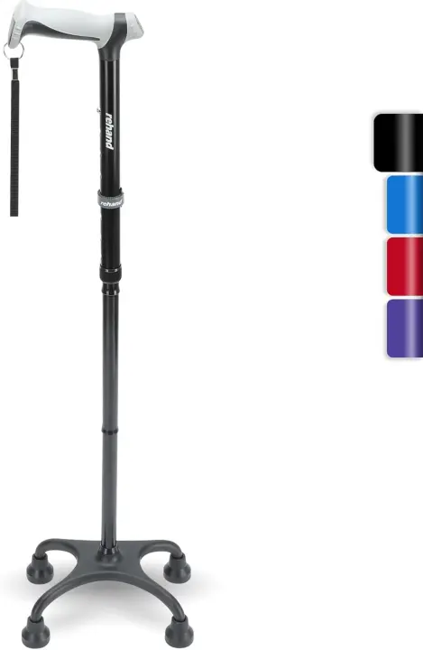 Bastón para caminar con mango ergonómico y elegante base de 4 puntas para mayor estabilidad, bastones ajustables para hombres y mujeres diestros o zurdos y personas mayores - 1