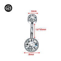 Piercing para ombligo de titanio G23, Bola de ombligo, estilo de moda, piercing de ópalo de circón, anillos para ombligo, 1 ud. - details 2