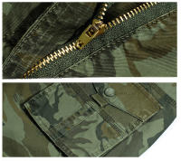 Pantalones cortos cargo de camuflaje de algodón con múltiples bolsillos para hombre - details 3