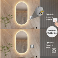 Espejo de Baño Led para montar en la pared, espejo de tocador iluminado ovalado con luces retroiluminadas, espejo de pared sin marco con luces antivaho - details 0