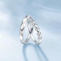 Anillo de pareja de 34 tipos, simple y moderno, par de circonitas de corona para hombres y mujeres, anillo de diamantes de simulación de boda abierto - details 11