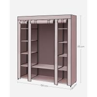 Armario de Tela 12 con Barra y Estantes Armario Estable para Dormitorio, Vestidor 150 x 45 x 175 cm - details 41