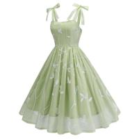 Vestido de Cintura Ajustado con Malla Bordada Retro 2024 Estilo Spaghetti Strap Vintage para Mujeres Ideal para Fiestas de Noche, Celebraciones y Cumpleaños - details 19