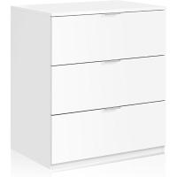Comoda 3 Cajones, Dormitorio, Modelo LowCost, Acabado en Color Blanco Artik, Medidas: 77 cm (Ancho) x 80 cm (Alto) x 38 cm (Fondo) - details 7
