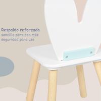 Infantiles, Mesa para Niños con 2 Sillas, Respaldo en Forma de Conejos, Mesa Infantil - details 0