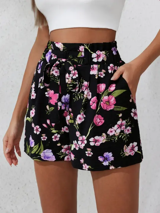 Pantalones de Playa para Mujer con Estampado Informal Pantalones Cortos Cómodos de Estilo Minimalista para el Hogar, Deportes al Aire Libre y Correr - 1