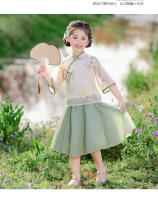 Hanfu para niños, joven maestro y Tang para niñas, novedad de verano 2025, reloj de estilo chino, disfraz de actuación, conjunto de dos piezas - details 15