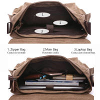 Bolso bandolera para ordenador portátil de 16 pulgadas para hombre, lona, ​​uso diario - details 2