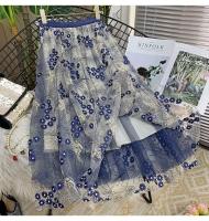 Falda Floral Bordada para Mujer Material de Algodón Certificado CE - details 7