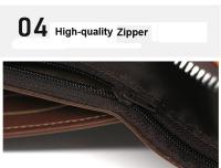 Cartera corta con cremallera para hombre, tarjetero informal de cuero PU con bolsillo para monedas - details 10