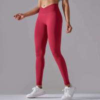 Pantalones de yoga sin costuras para mujer, monos deportivos de cintura alta para gimnasio cruzado, monos de entrenamiento para correr - details 4