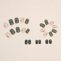 Uñas Postizas Verdes Con Patrón De Leopardo Cortas Y Redondas Completo Cubiertas Francesas Desmontables Para DIY Y Salón 24PCS - details 5