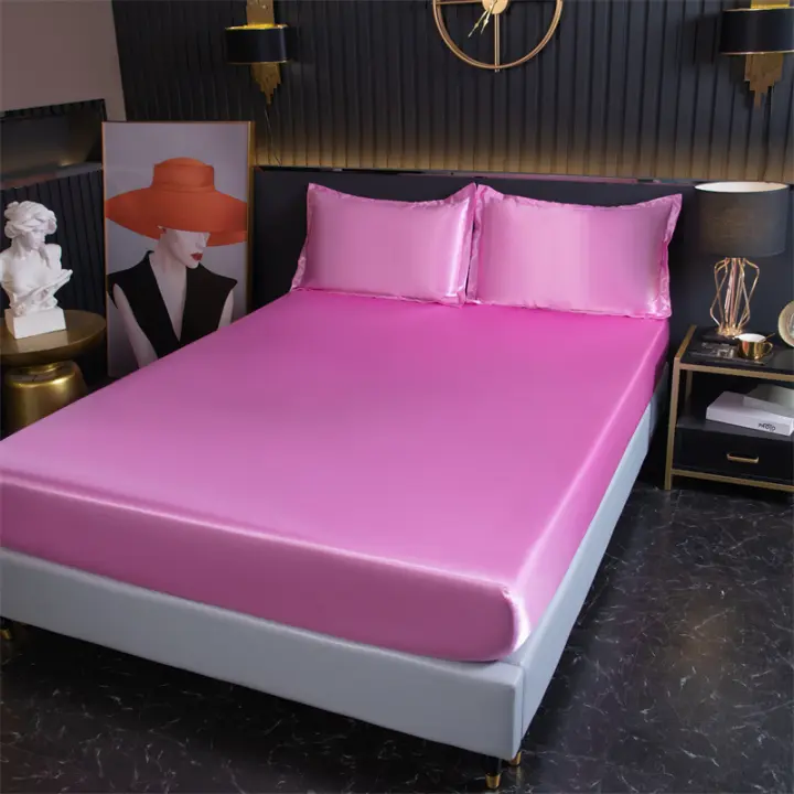 Bonenjoy-sábana bajera para cama tamaño Queen/King, Protector de colchón liso para el hogar, Sábana elástica de lino de Color sólido (sin funda de almohada) - 1