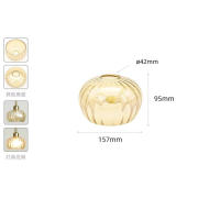 Reemplazo de pantalla de lámpara de vidrio Vintage E27, patrón de linterna de piña de diamante, cubierta de vidrio amarillo para iluminación colgante de arte, 42mm, E26 - details 29