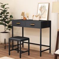 Maquillaje, Tocadores Maquillaje Morno Taburete, Mesa Maquillaje 2 Cajones, Blanco H1302 - details 2