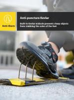 Zapatillas de trabajo con punta de acero a la moda para hombre, zapatos protectores a prueba de perforaciones, botas de seguridad para hombre - details 9