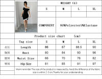 Vestido intelectual de mujer con cuello inclinado y falda corta con tirantes individuales - details 0