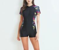 Traje de baño de una pieza estilo cremallera para mujer, bikini sexy con estampado de color competitivo, bikini de vacaciones - details 5