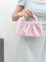 Bolso pequeño francés plisado, bolso pequeño de perlas de hadas de alta gama, bolso de mensajero tipo nube suave para niña - details 23