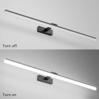 Lámpara LED de 32W Lámpara de espejo Aplique Blanco Frio 6000K Luz natural para Espejo Muebles de Maquillaje Aparato Montado en la Pared, Negro, 120CM - details 104
