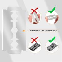 Maquinilla de afeitar de doble filo para hombre, maquinilla de afeitar de Metal reutilizable, con una sola hoja clásica de 10 piezas - details 5