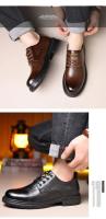Zapatos de Vestir para Hombres de Cuero de Vaca Retro Plataforma de Color Sólido Diseñado por Moda Casual Zapatos de Boda Suaves - details 4
