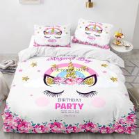 Juego de Ropa de Cama con Dibujos Animados de Unicornio para Niños Funda de Edredón de Caballo Arcoíris Cubierta de Almohada para Cuna de Bebé Linens de Cama Encantadores - details 9