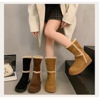 Botas de mujer de punta redonda de felpa,tacón alto,elegantes,invierno - details 19