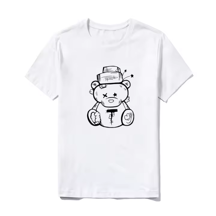 Camiseta de Algodón 100% Suave y Transpirable Ajuste Clásico para Uso Diario Patrón Impreso - 1