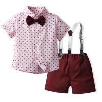 Traje Hermanos 2025 verano, niños y niñas pastoral de manga corta, camisa floral, mono y pantalones cortos. - details 9