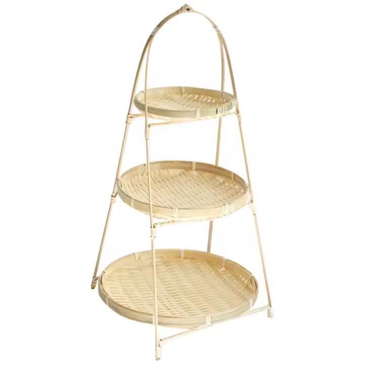 Cestas estante de niveles fruta pan almacenamiento de alimentos cocina decorar plato redondo soporte contenedor estante de almacenamiento tres capas - 1