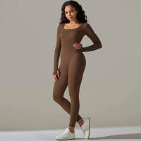 Ropa de una pieza con rosca, mono de Yoga sin costuras, Control de barriga, ropa de ejercicio de manga larga, elástico - details 23