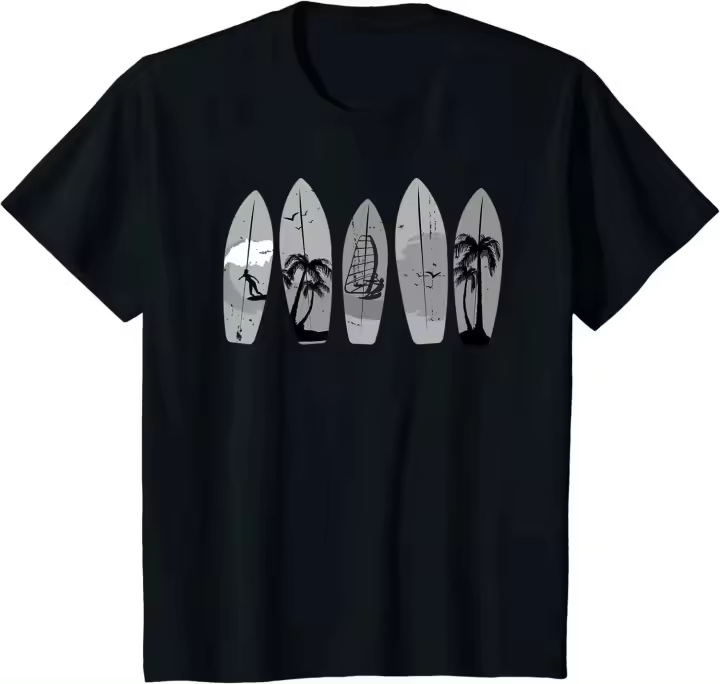 Camiseta de surf clásica Vintage para Hombre, camisetas con gráficos de las cuatro estaciones, informal de algodón estético - 1